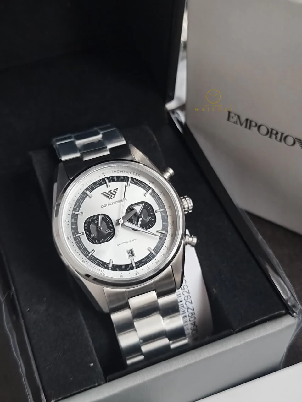 Emporio Armani Silver Tone Chronograph Watch AR11636 - Image 7