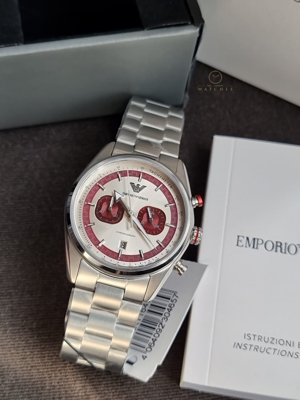 Emporio Armani Silver Tone Chronograph Watch AR11645 - Image 3