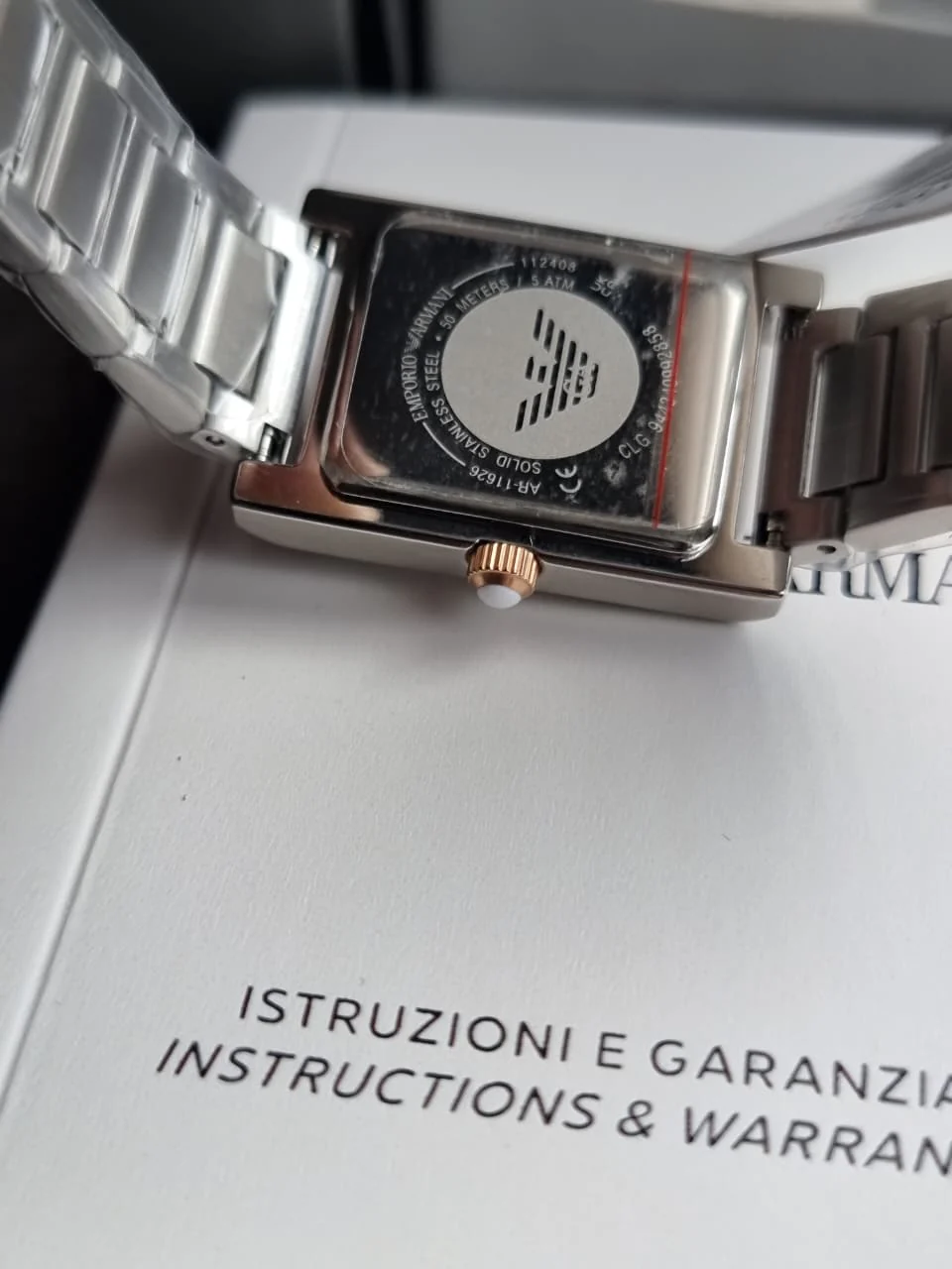 Emporio Armani Two-Hand Rectangular Women's Watch AR11626 - Image 4