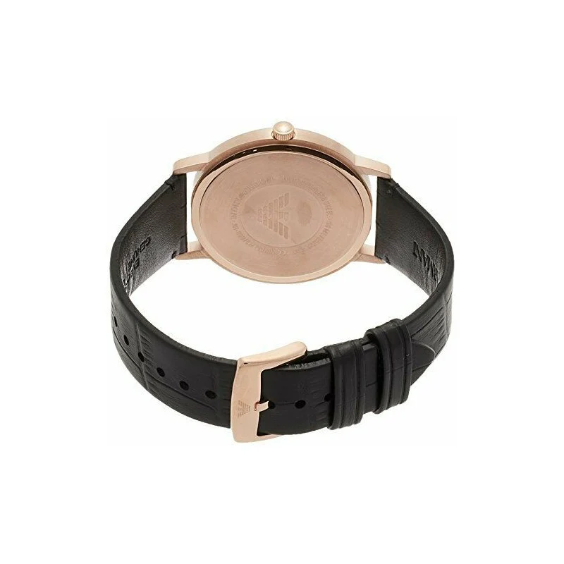 Emporio Armani Unisex Quartz Leather Strap White Dial 41mm Watch AR80015 - Image 2