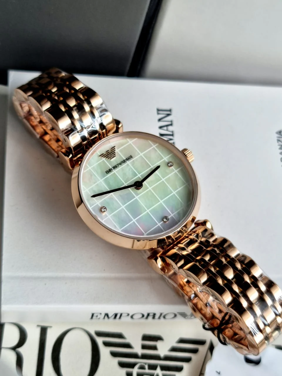Emporio Armani Women’s Quartz Rose Gold Stainless Steel Mother Of Pearl Dial 32mm Watch AR11385 - Image 12