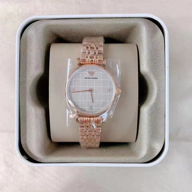 Emporio Armani Women’s Quartz Rose Gold Stainless Steel Mother Of Pearl Dial 32mm Watch AR11385 - Image 4