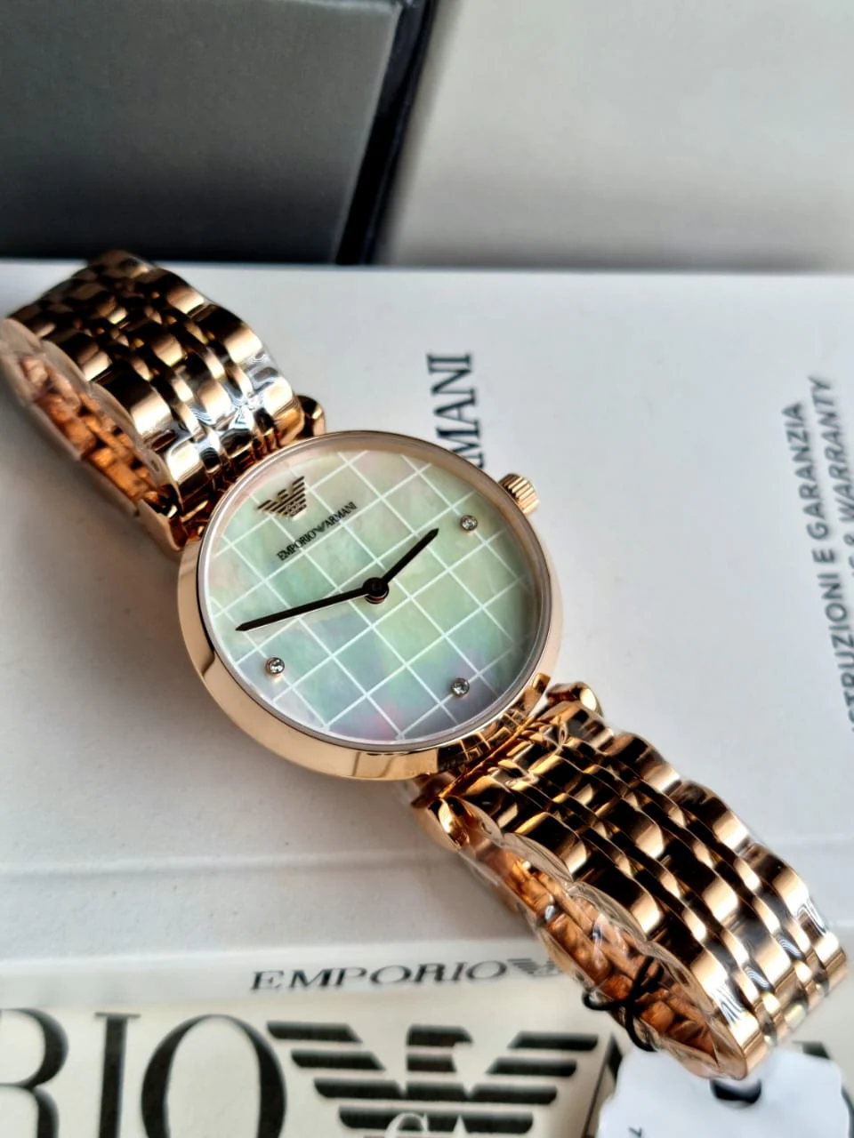 Emporio Armani Women’s Quartz Rose Gold Stainless Steel Mother Of Pearl Dial 32mm Watch AR11385 - Image 5