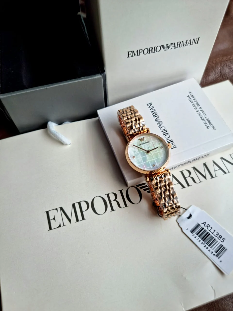 Emporio Armani Women’s Quartz Rose Gold Stainless Steel Mother Of Pearl Dial 32mm Watch AR11385 - Image 7