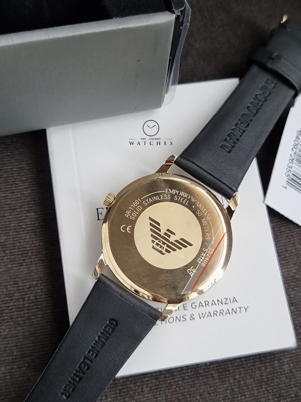 Emporio Armani Watch for Men, Quartz Three Hand Date Movement and 42mm Case Size with Leather Strap - Image 4