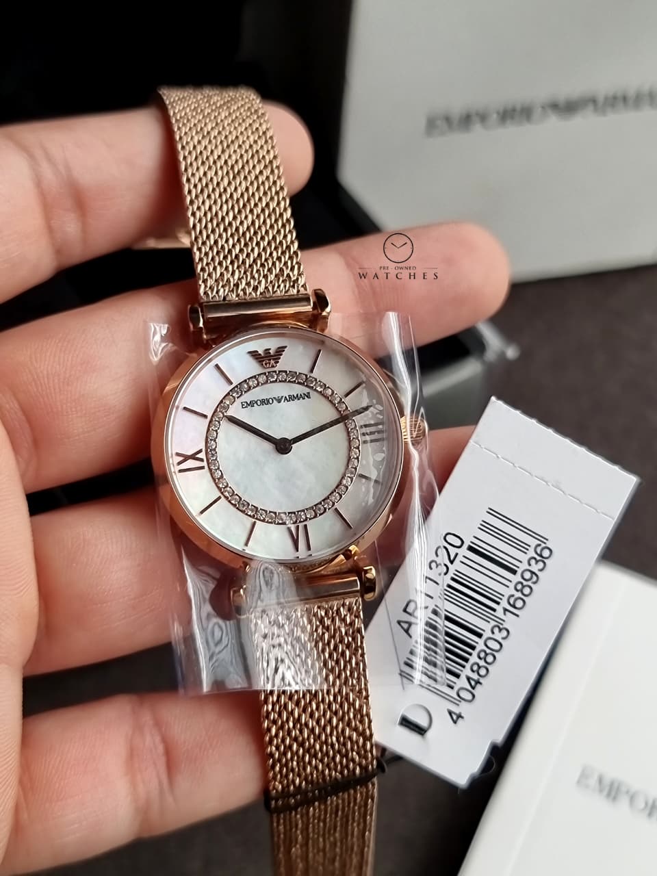 Emporio Armani Women’s Analog Stainless Steel Mother of Pearl Dial 32mm Watch AR11320 - Image 2