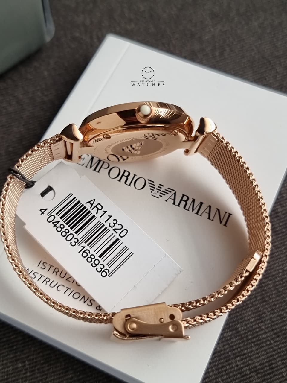 Emporio Armani Women’s Analog Stainless Steel Mother of Pearl Dial 32mm Watch AR11320 - Image 4