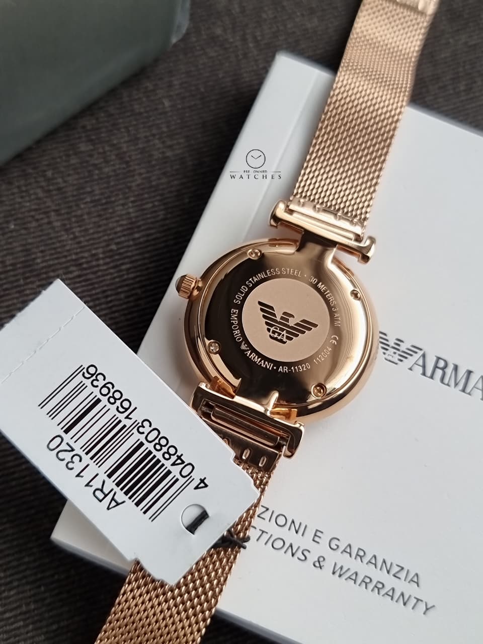 Emporio Armani Women’s Analog Stainless Steel Mother of Pearl Dial 32mm Watch AR11320 - Image 5