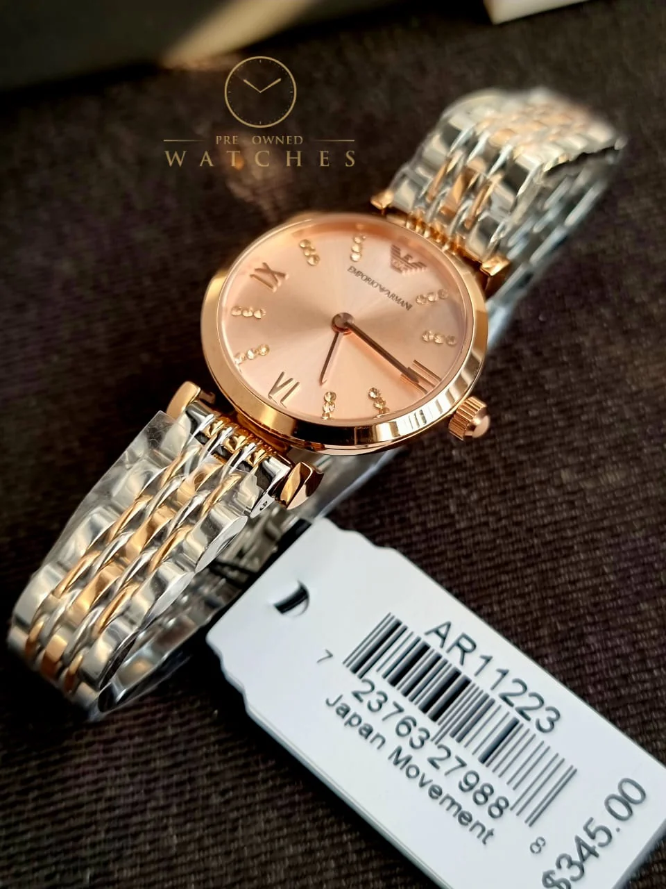 Emporio Armani Women’s Analog Stainless Steel Pink Dial 28mm Watch AR11223 - Image 5