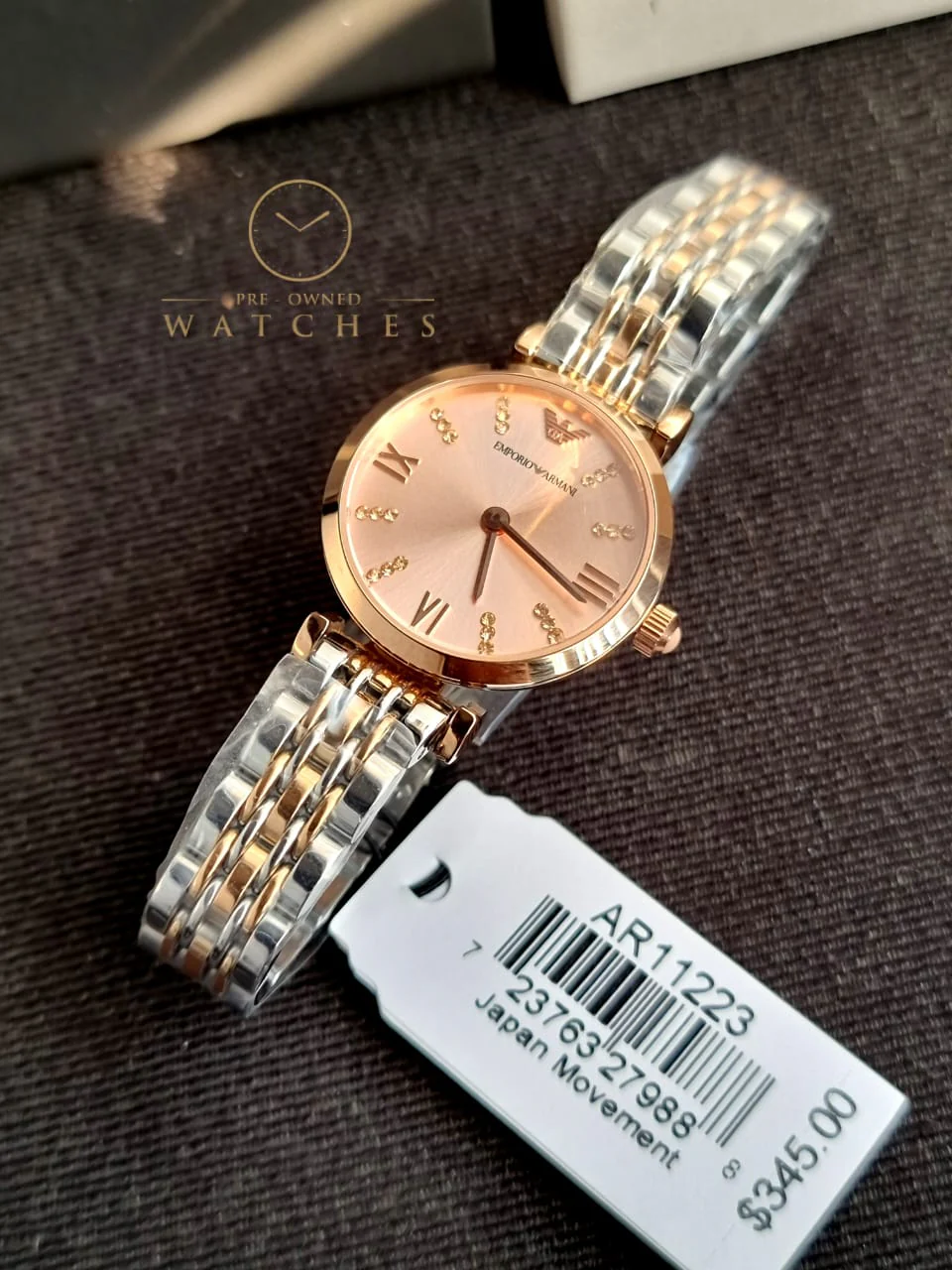 Emporio Armani Women’s Analog Stainless Steel Pink Dial 28mm Watch AR11223 - Image 6