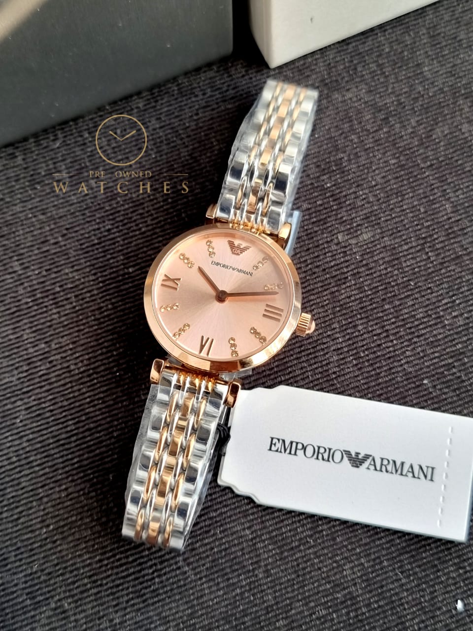 Emporio Armani Women’s Analog Stainless Steel Pink Dial 28mm Watch AR11223 - Image 9