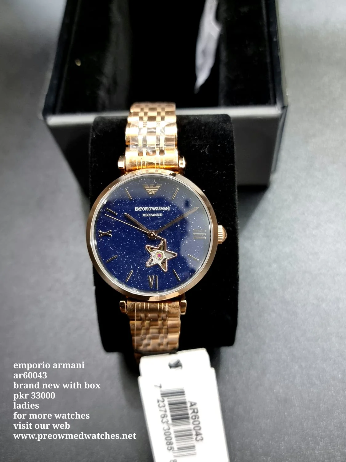 Emporio Armani Women’s Automatic Stainless Steel Blue Dial 34mm Watch AR60043 - Image 5