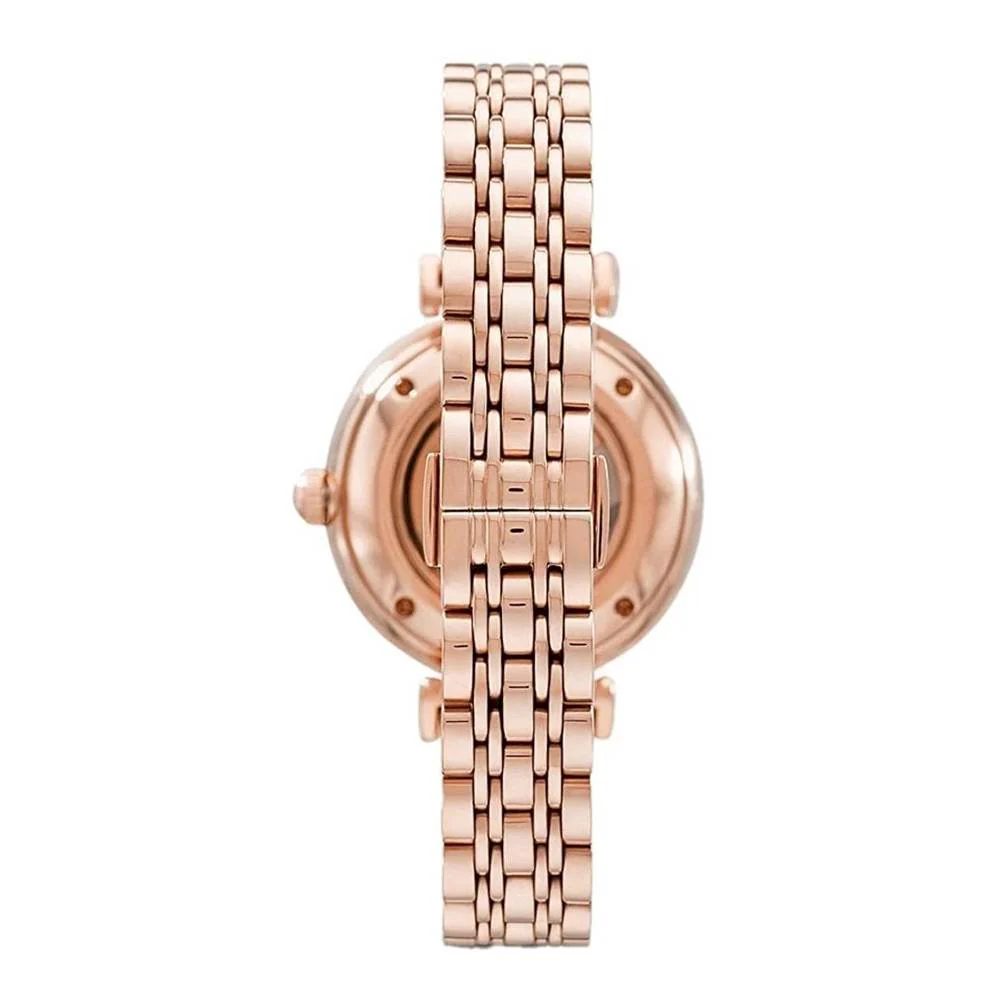 Emporio Armani Women’s Automatic Stainless Steel Silver Open Heart Dial 34mm Watch AR60023 - Image 2