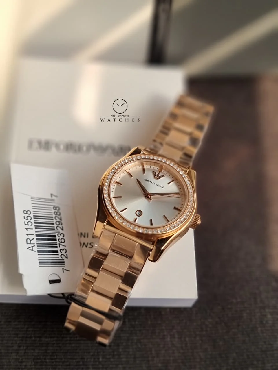 Emporio Armani Women’s Quartz Rose Gold Stainless Steel Silver Dial 32mm Watch AR11558 - Image 9