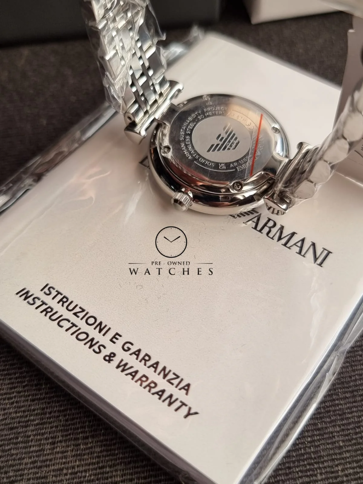 Emporio Armani Women’s Quartz Silver Stainless Steel Blue Dial 32mm Watch AR11594 - Image 6
