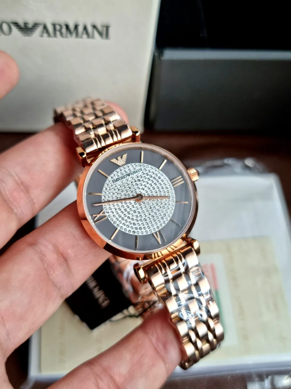 Emporio Armani Women’s Quartz Stainless Steel Brown Dial 32mm Watch AR11402 - Image 8