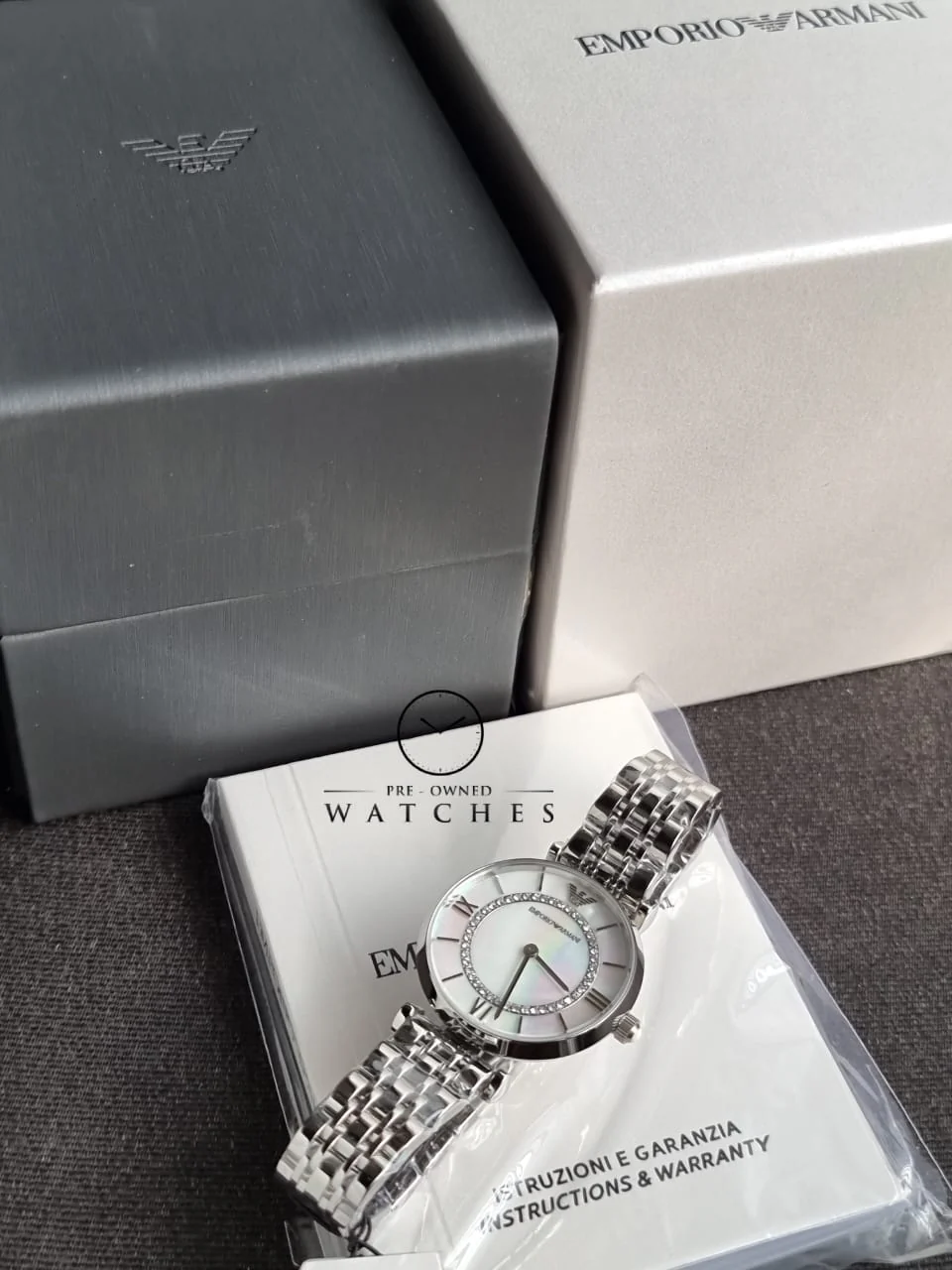 Emporio Armani Women’s Quartz Stainless Steel Mother of pearl Dial 32mm Watch AR1908 - Image 4