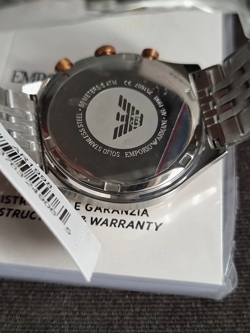 Emporio Armani Zeta Chronograph Cream Dial Two-tone Men's Watch AR1998 - Image 4