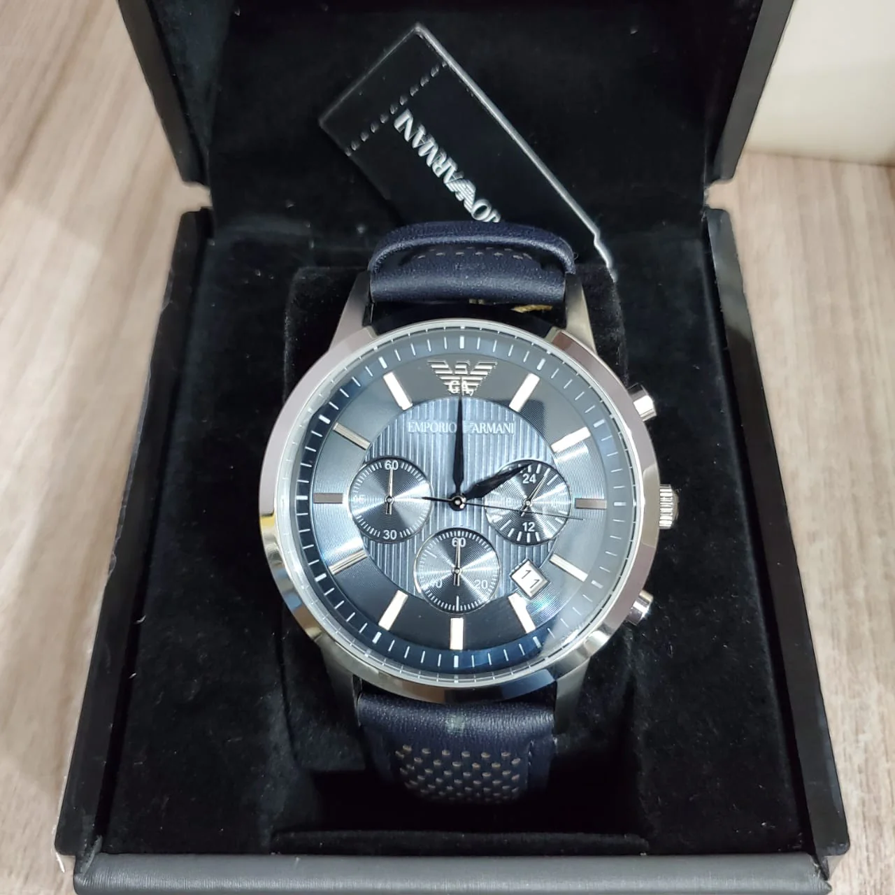 EMPORIO ARMANIClassic Chronograph Blue Dial Men's Watch AR2473 - Image 4