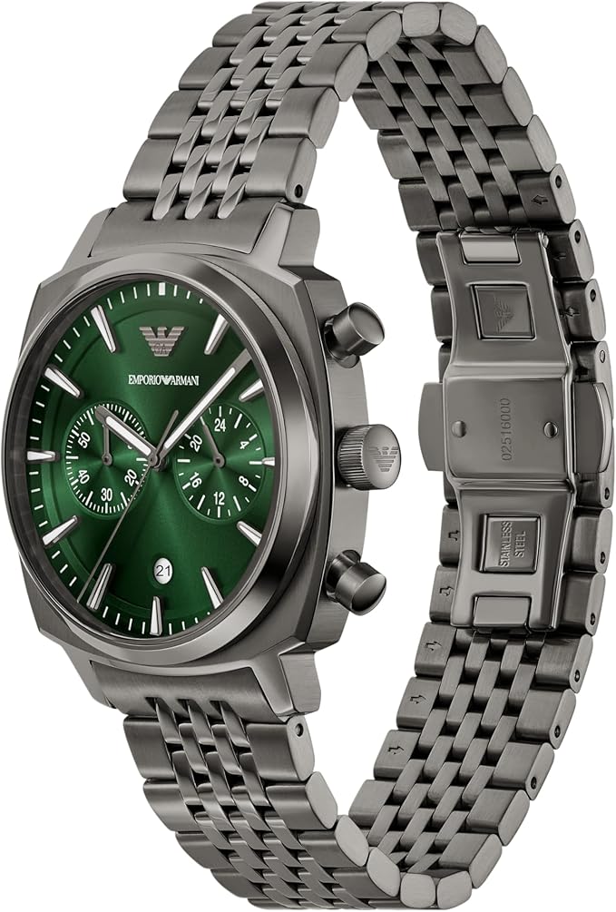 Emporio Men's Chronograph Gunmetal Stainless Steel Watch (Model: AR11689) - Image 2