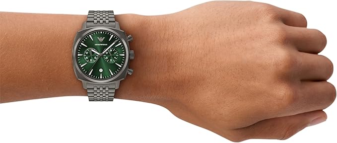 Emporio Men's Chronograph Gunmetal Stainless Steel Watch (Model: AR11689) - Image 5