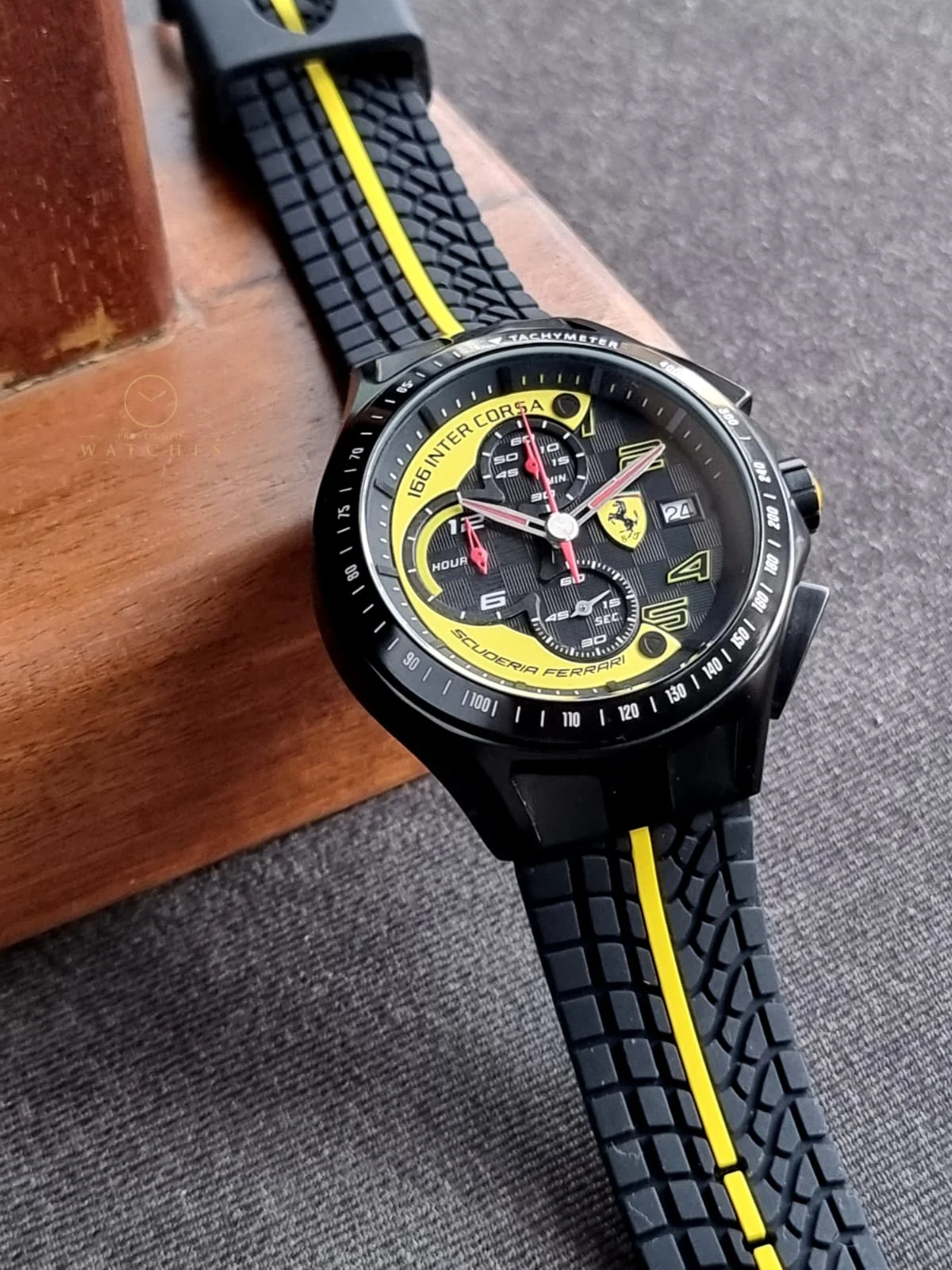 Ferrari Men’s Quartz Black & Yellow Silicone Strap Black & Yellow Dial 44mm Watch 0830078 - Image 5