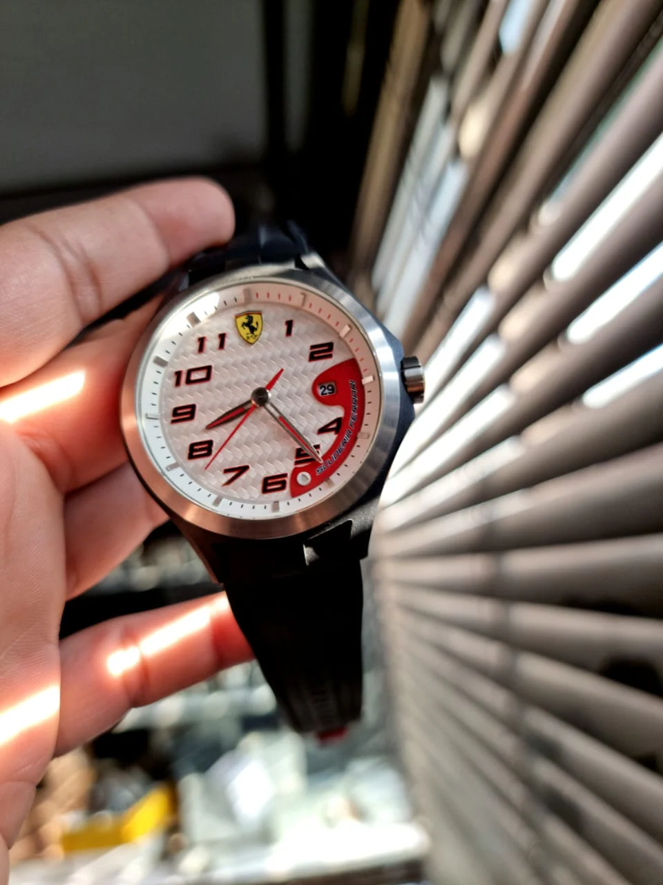 Ferrari Men's 830013 Lap Time White Dial Black Silicone Strap Watch - Image 3