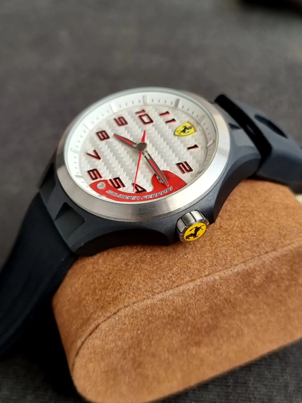 Ferrari Men's 830013 Lap Time White Dial Black Silicone Strap Watch - Image 4