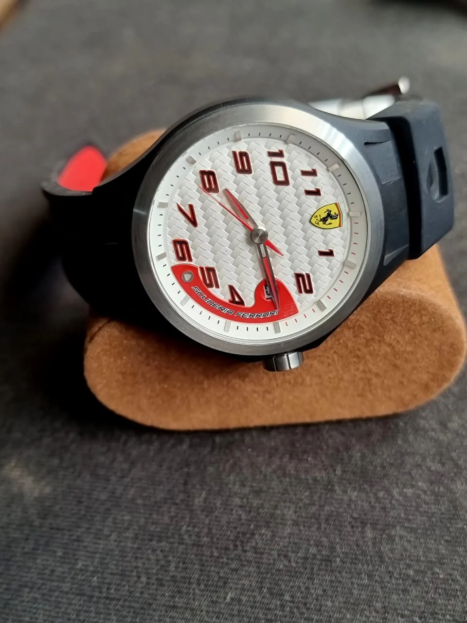 Ferrari Men's 830013 Lap Time White Dial Black Silicone Strap Watch - Image 6