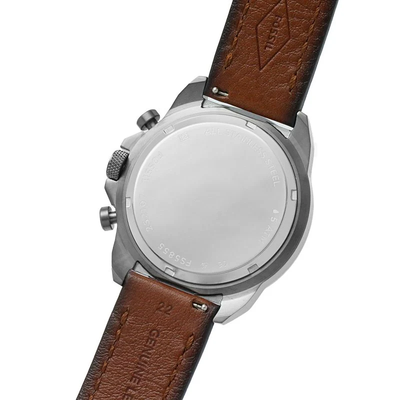 Fossil 44 mm Bronson Chronograph Leather Watch - FS5855 - Image 4