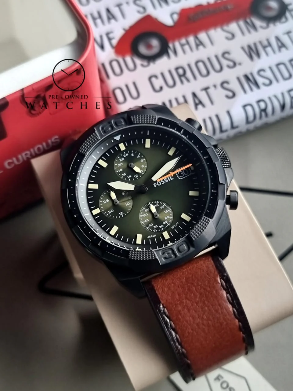 Fossil 44 mm Bronson Chronograph Leather Watch - FS5856 - Image 2
