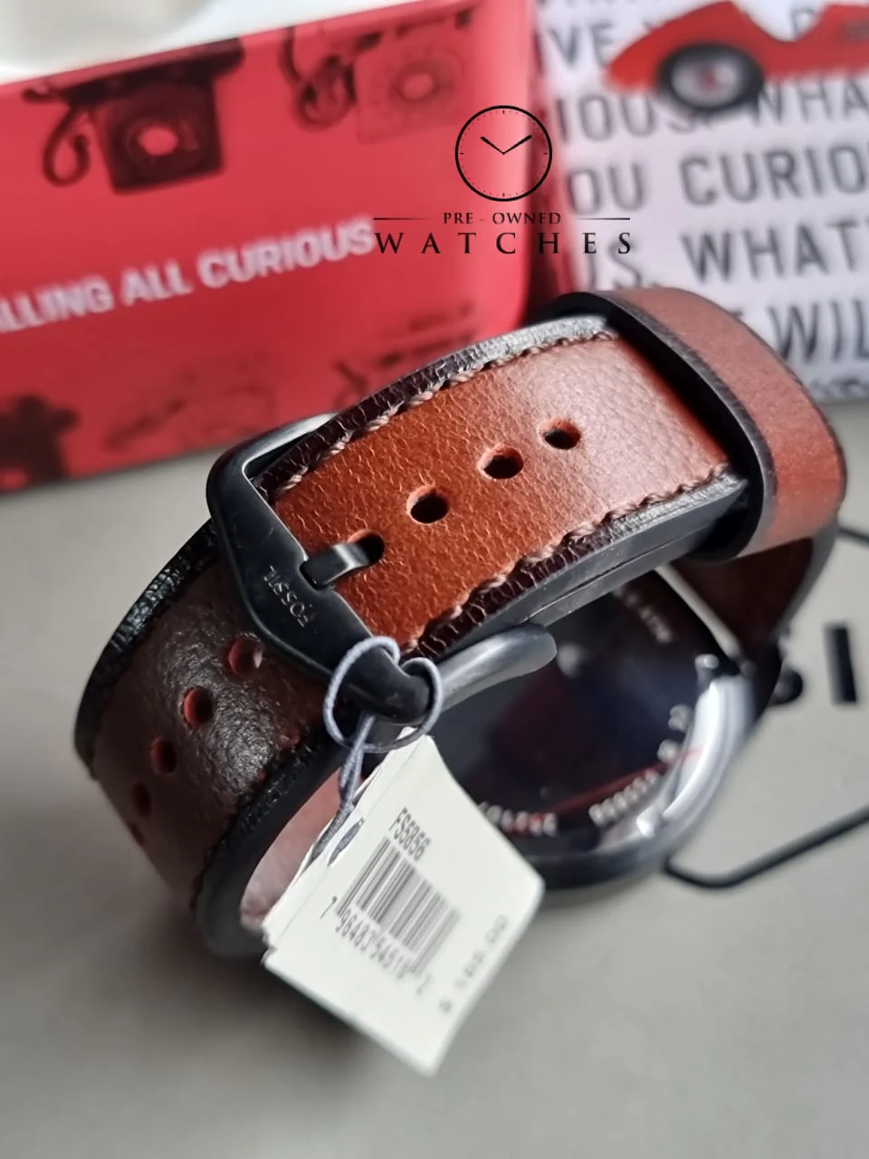 Fossil 44 mm Bronson Chronograph Leather Watch - FS5856 - Image 4