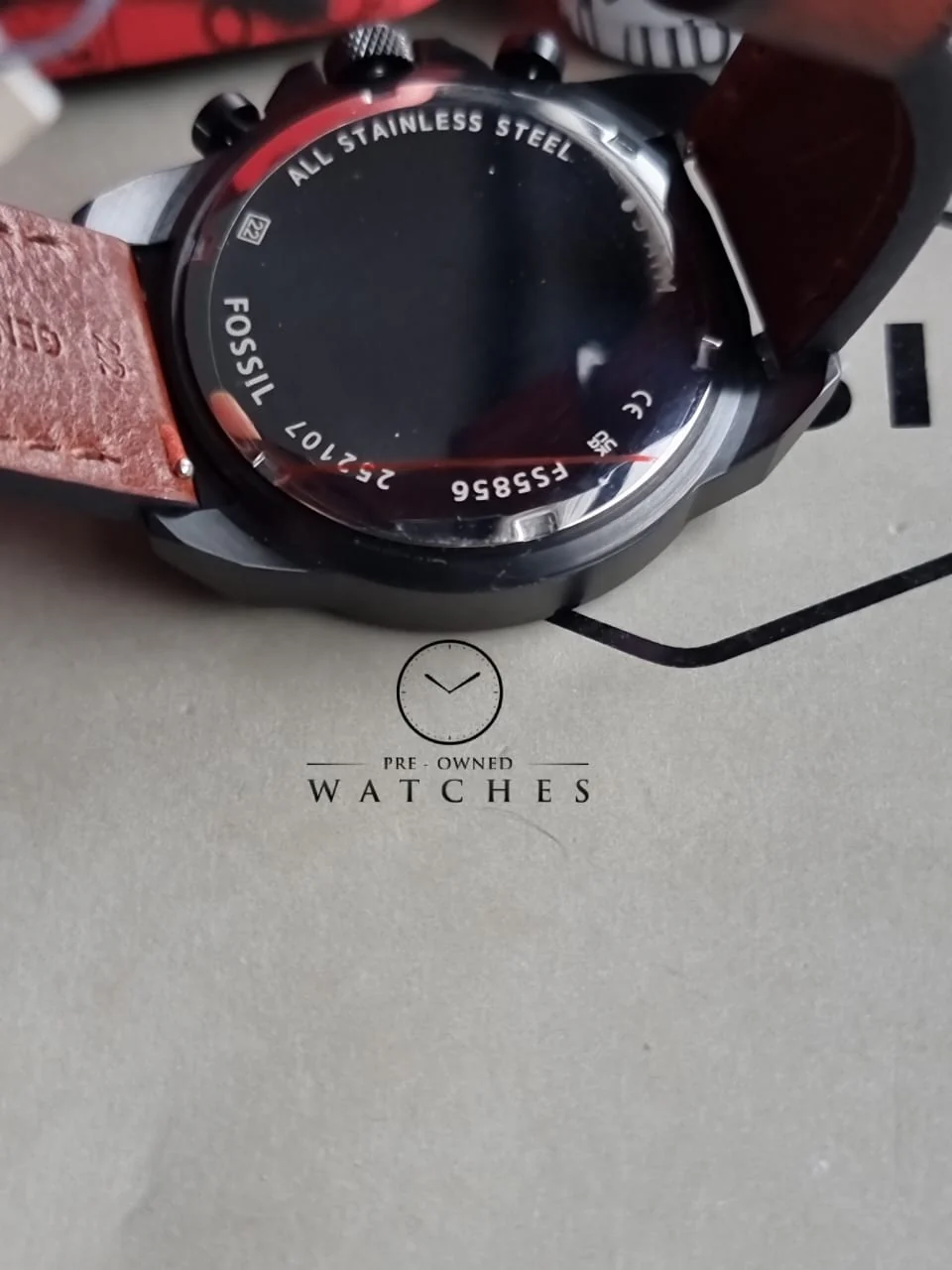 Fossil 44 mm Bronson Chronograph Leather Watch - FS5856 - Image 5