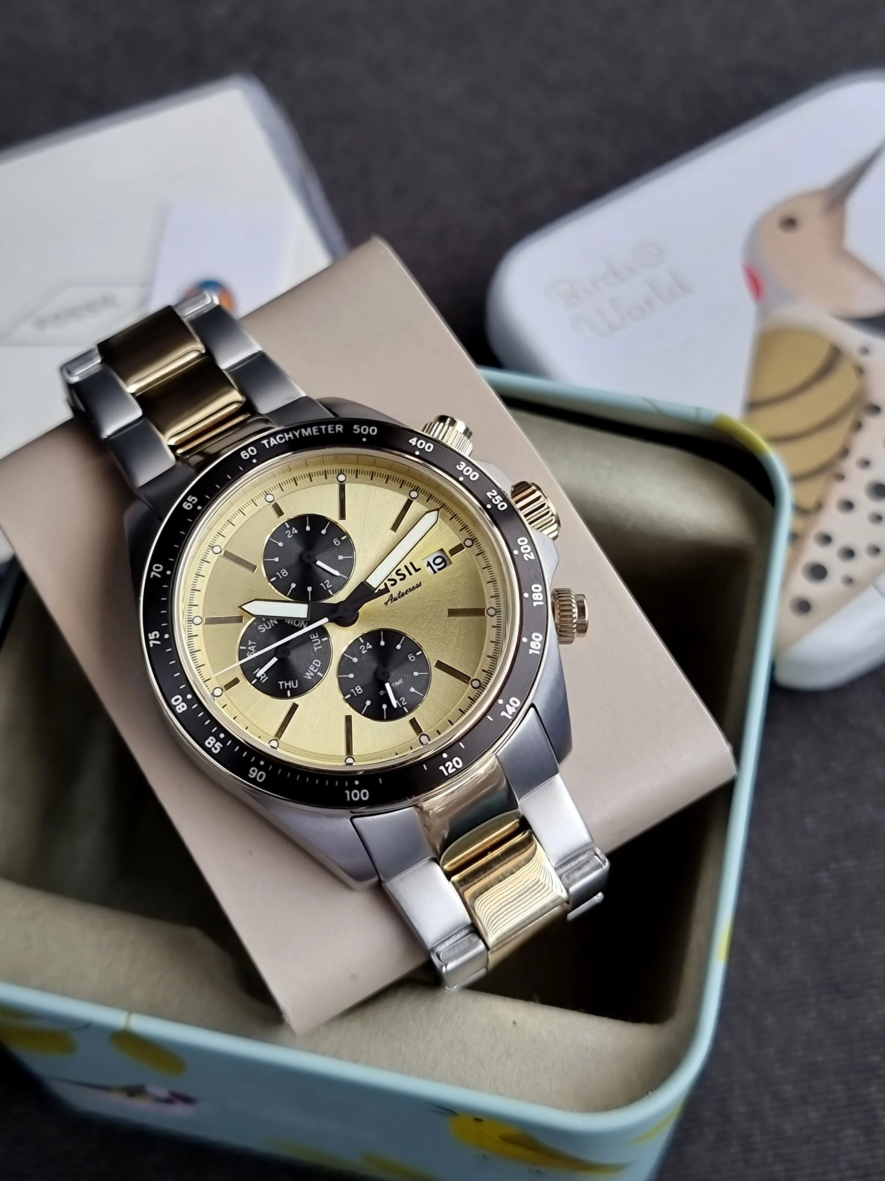 Fossil Autocross Multifunction Two-Tone Stainless Steel Watch Bq2876 - Image 4