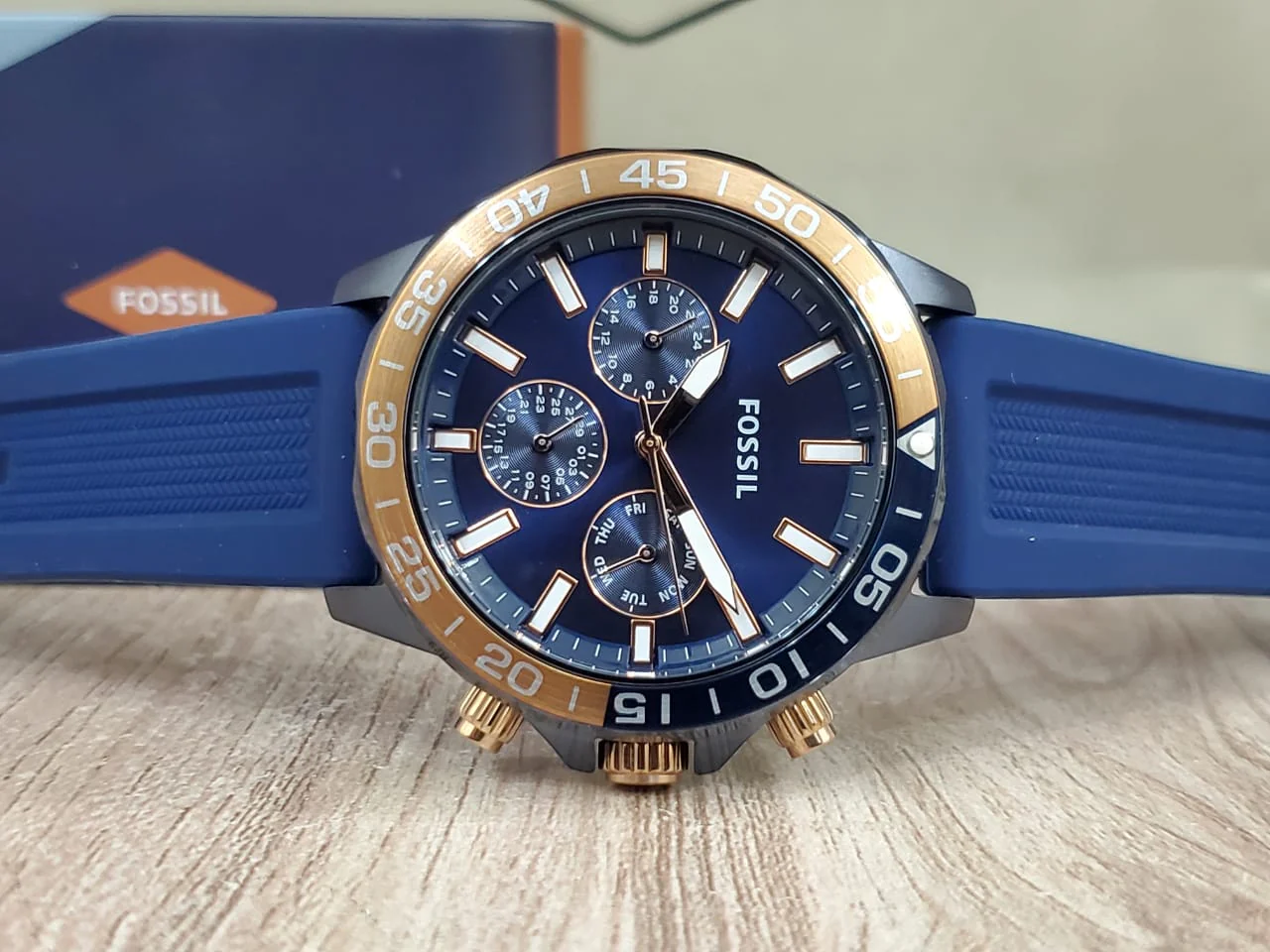 Fossil Bannon Multifunction Blue Silicone Watch BQ2498 - Image 3