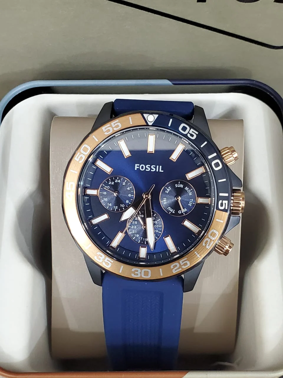 Fossil Bannon Multifunction Blue Silicone Watch BQ2498 - Image 5