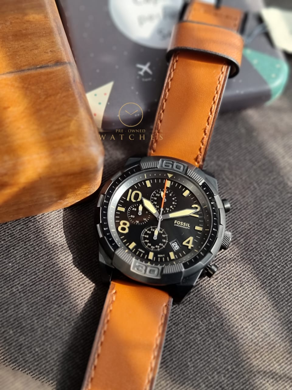FOSSIL Bronson Chronograph Quartz Black Dial Men's Watch FS5714 - Image 4
