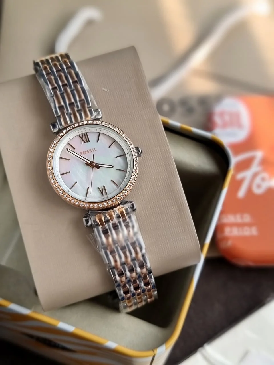 FOSSIL Carlie Mini Mother of Pearl Dial Two-tone Ladies Watch ES4649 - Image 2