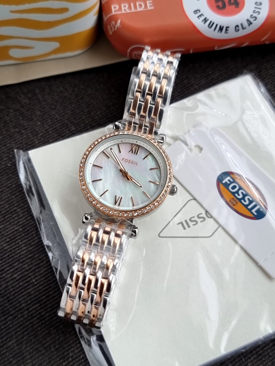 FOSSIL Carlie Mini Mother of Pearl Dial Two-tone Ladies Watch ES4649 - Image 6