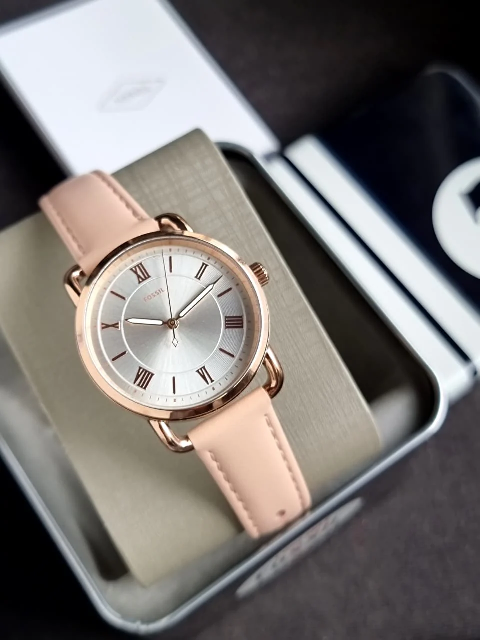 Fossil Copeland ES4823 Women's Watch – 34mm Rose Gold, Stainless Steel Case, Leather Strap, Quartz - Image 7
