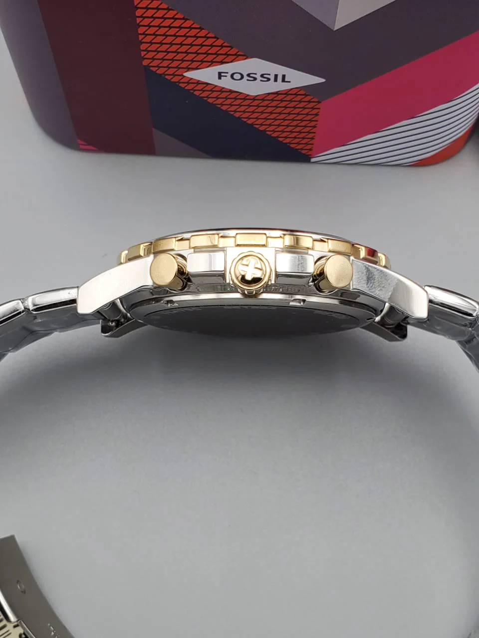 FOSSIL Dean Chronograph Silver Dial Two-tone Men's Watch FS4795 - Image 7
