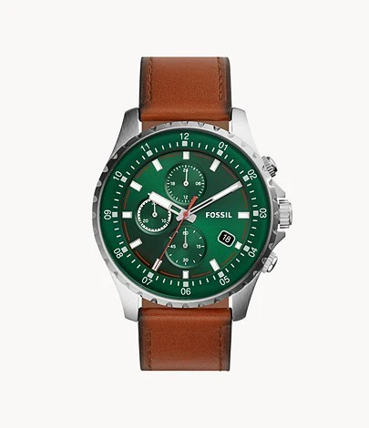 Fossil Dillinger Chronograph Luggage Leather Watch FS5734