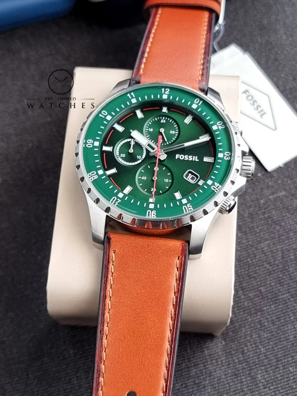 Fossil Dillinger Chronograph Luggage Leather Watch FS5734 - Image 3