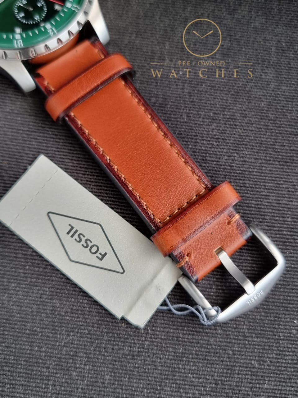 Fossil Dillinger Chronograph Luggage Leather Watch FS5734 - Image 6