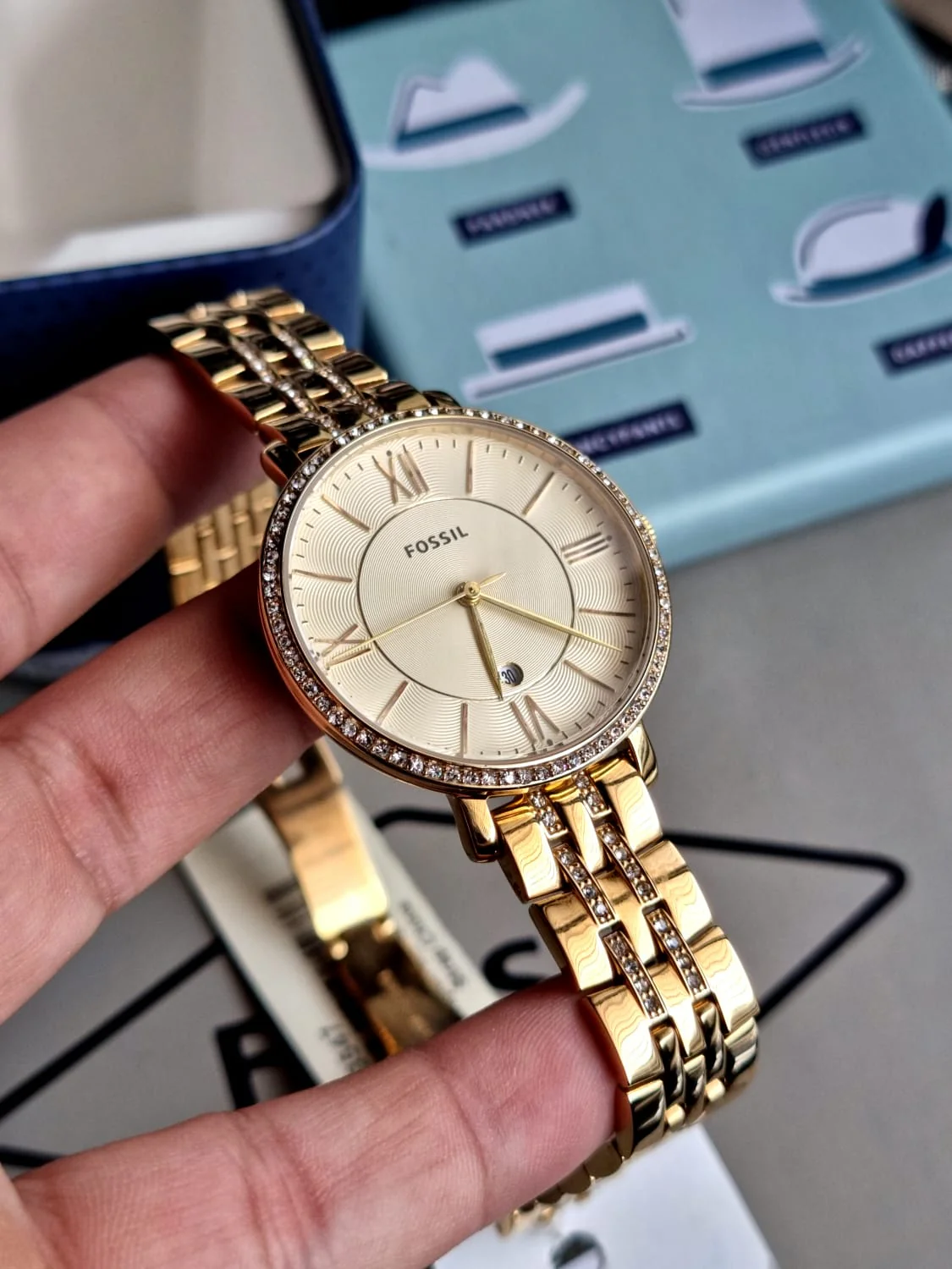 Fossil Women’s Quartz Stainless Steel Gold Dial 36mm Watch ES3547 - Image 2