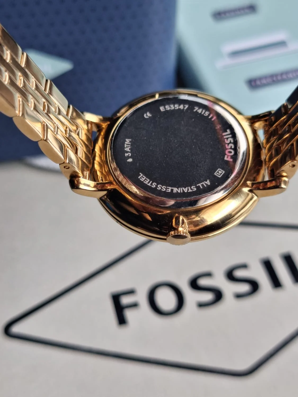 Fossil Women’s Quartz Stainless Steel Gold Dial 36mm Watch ES3547 - Image 3
