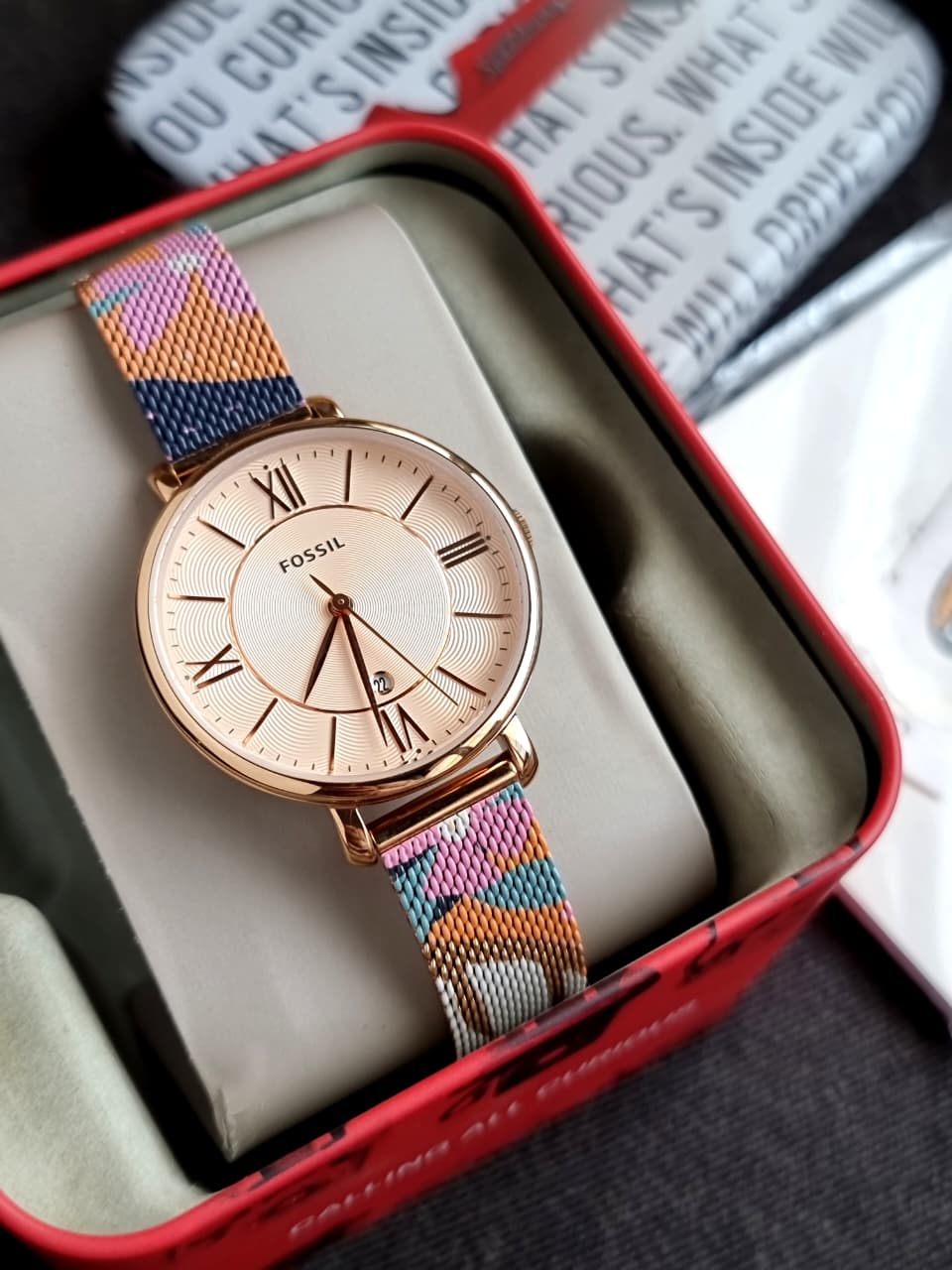 Fossil ES5170 Jacqueline Women's Rose Gold Mesh Watch - Image 5