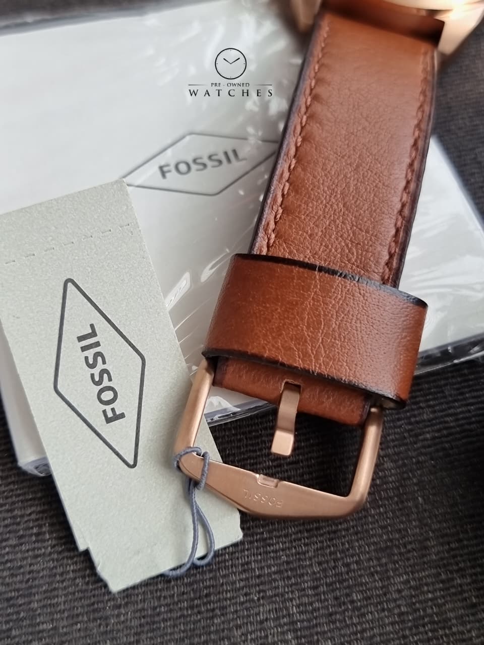 FOSSIL FS5857 MEN'S BRONSON CHRONOGRAPH MEDIUM BROWN ECO LEATHER WATCH - Image 9