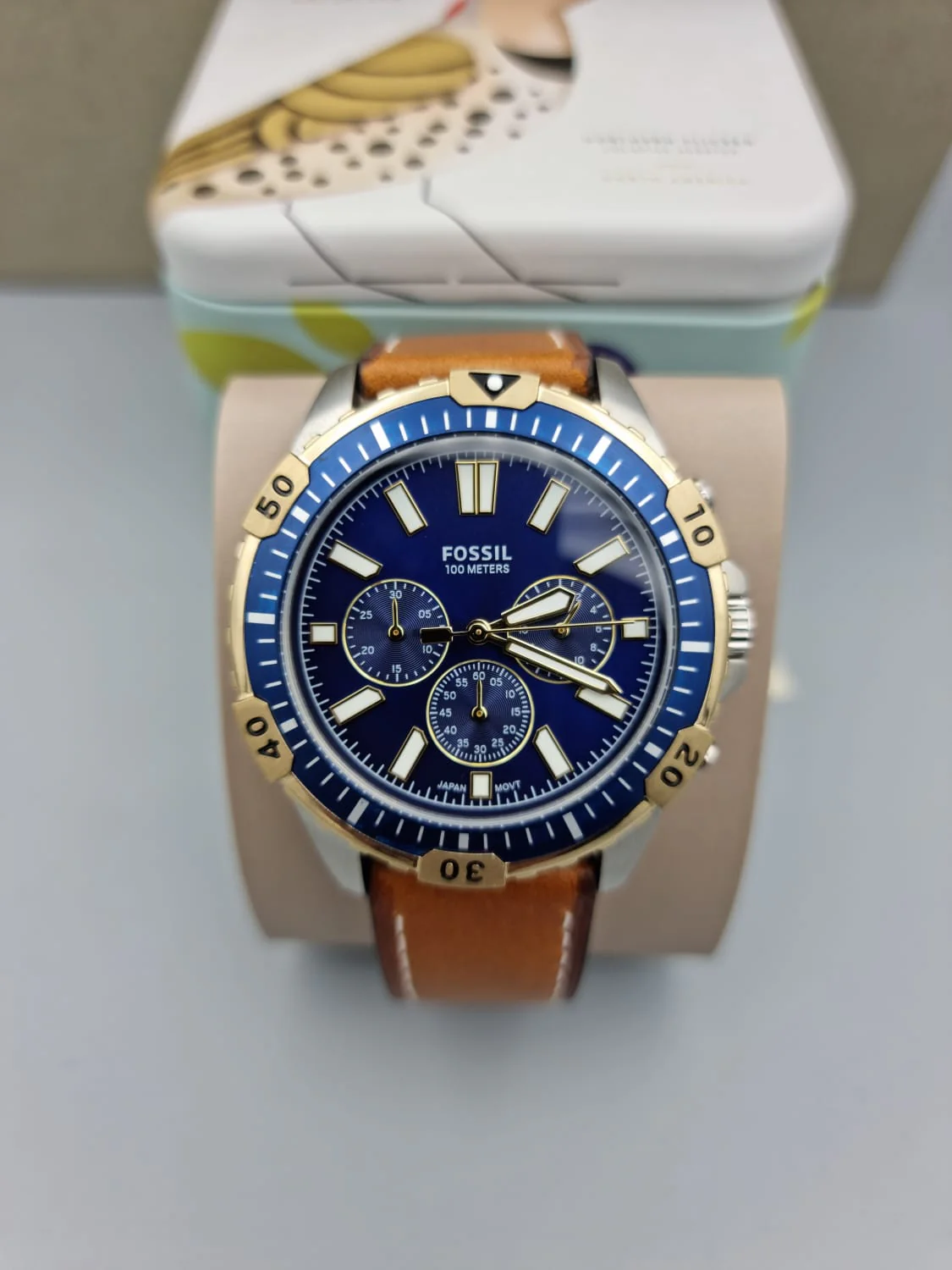 FOSSIL Garrett Chronograph Quartz Blue Dial Watch FS5625 - Image 4