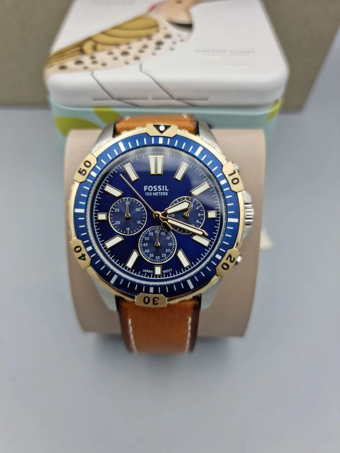 FOSSIL Garrett Chronograph Quartz Blue Dial Watch FS5625 - Image 6